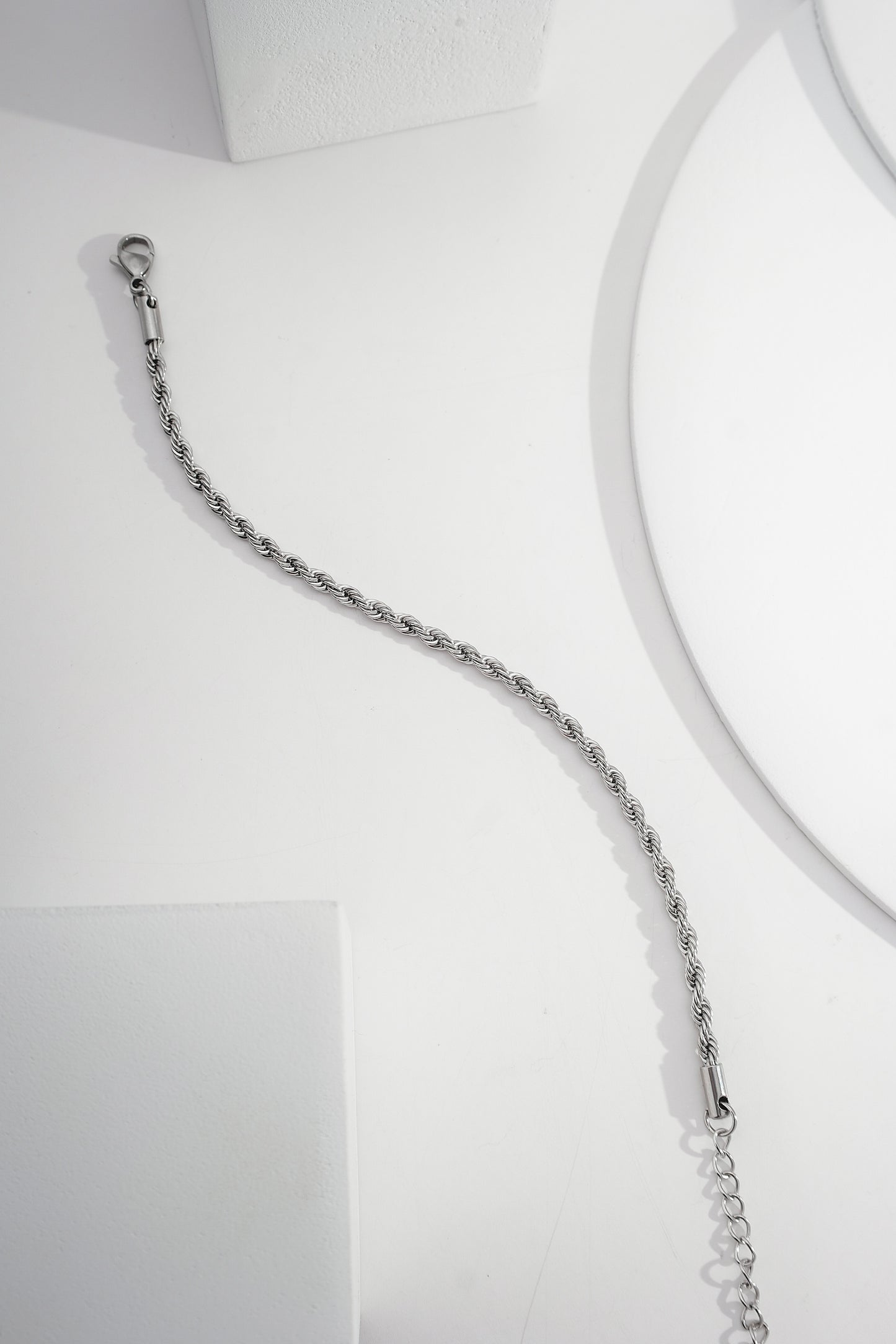 Pulseira torcida corrente baiana de aço inox