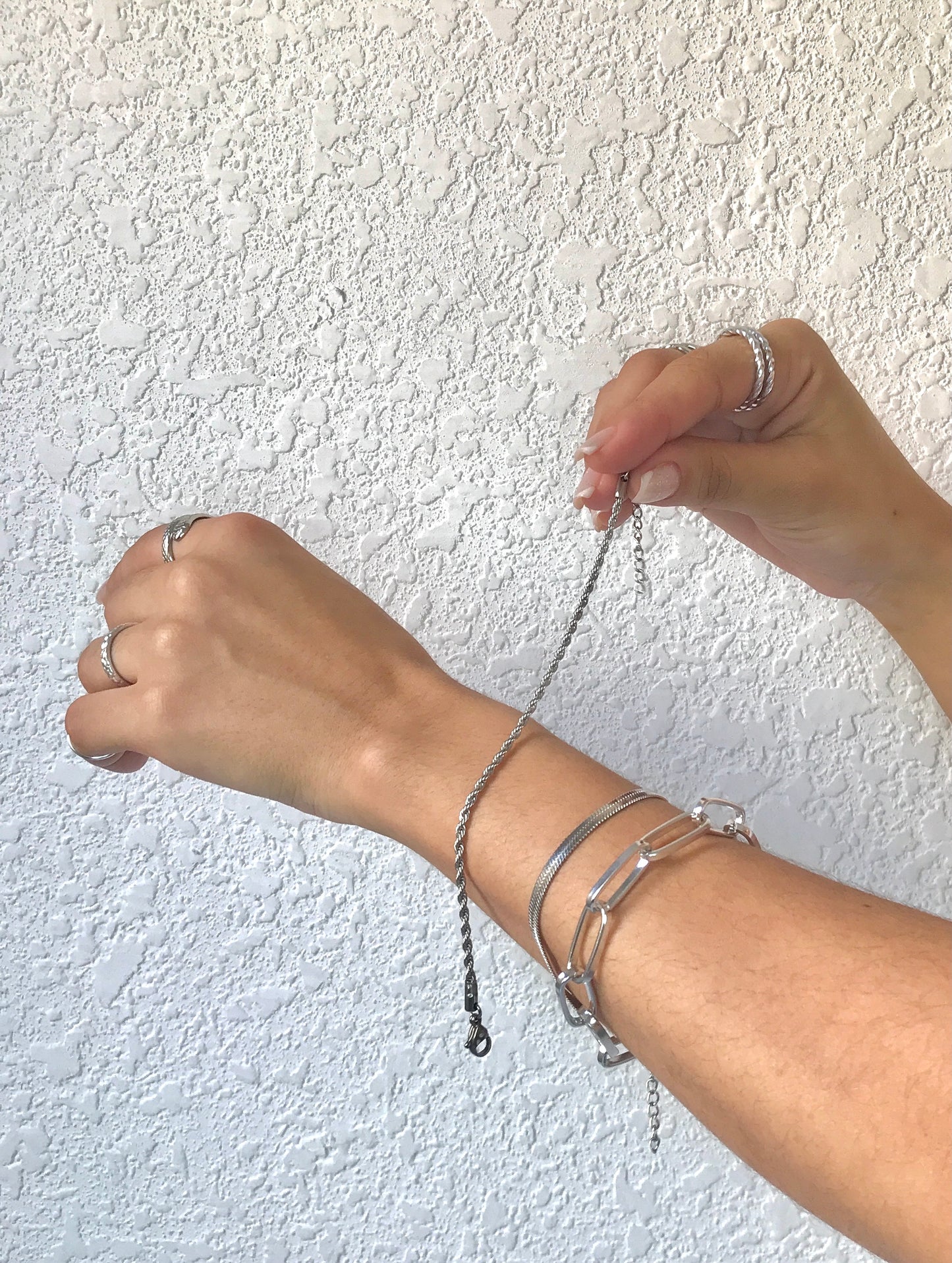 Pulseira torcida corrente baiana de aço inox