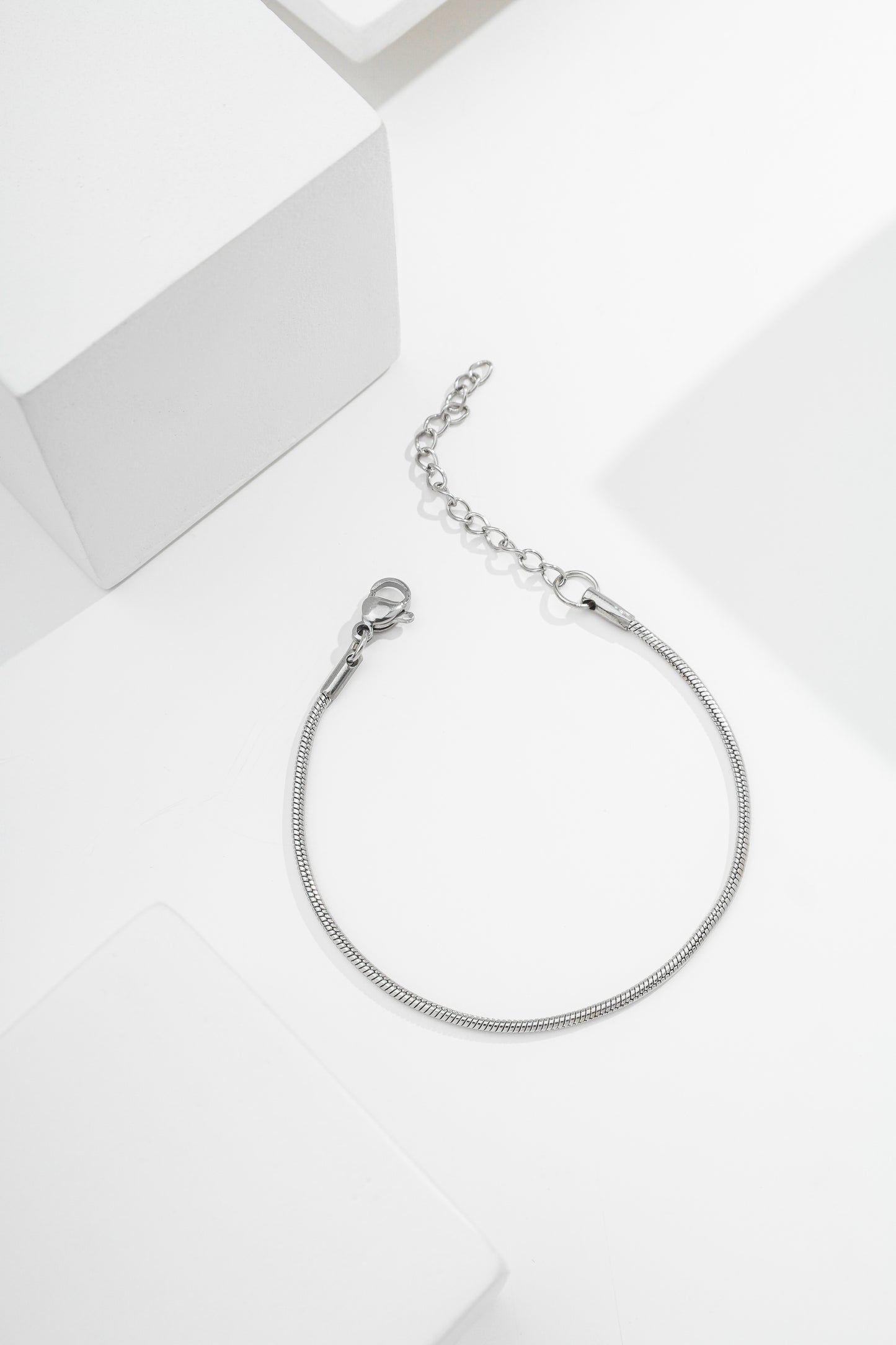 Pulseira corrente rabo rato fina de aço