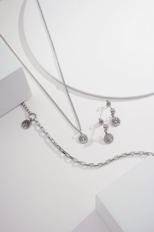 Conjunto Arvore da vida (Colar, Pulseira e Brinco)