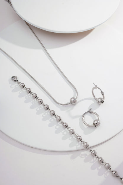 Conjunto Bolinha (Gargantilha, Argola com Bolinha e Pulseira toda bolinha)