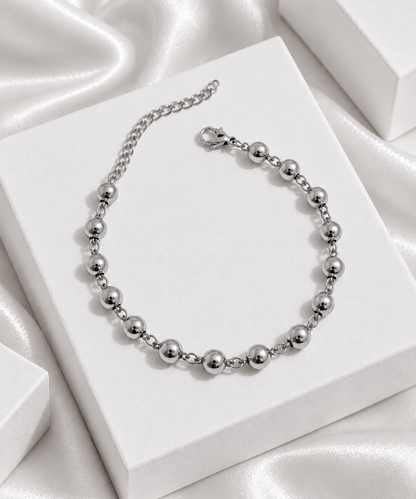 Pulseira toda com bolinhas de aço inox