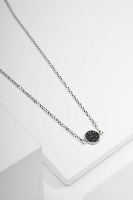 Choker preto cascalho todo de aço