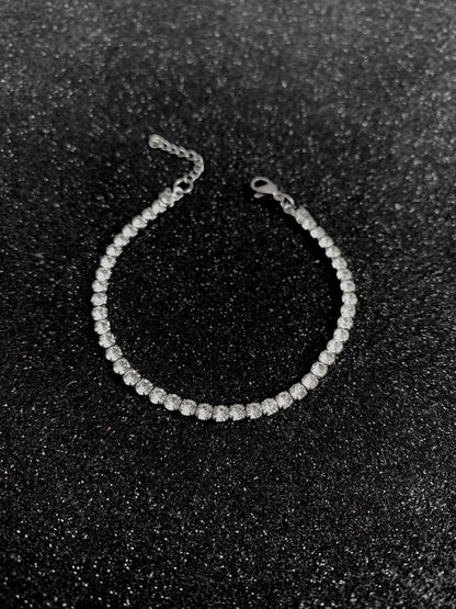 Pulseira toda de strass zirconia de aço