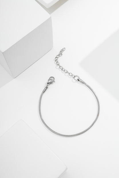 Pulseira corrente rabo rato fina de aço