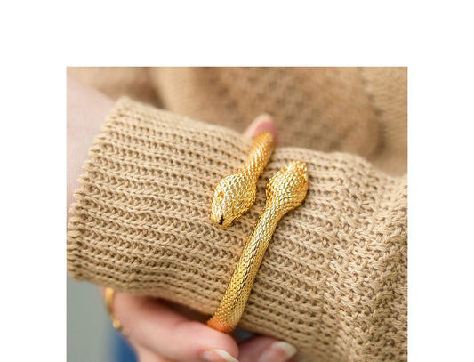 Bracelete serpente cobra dourado